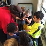 Captain silly with children